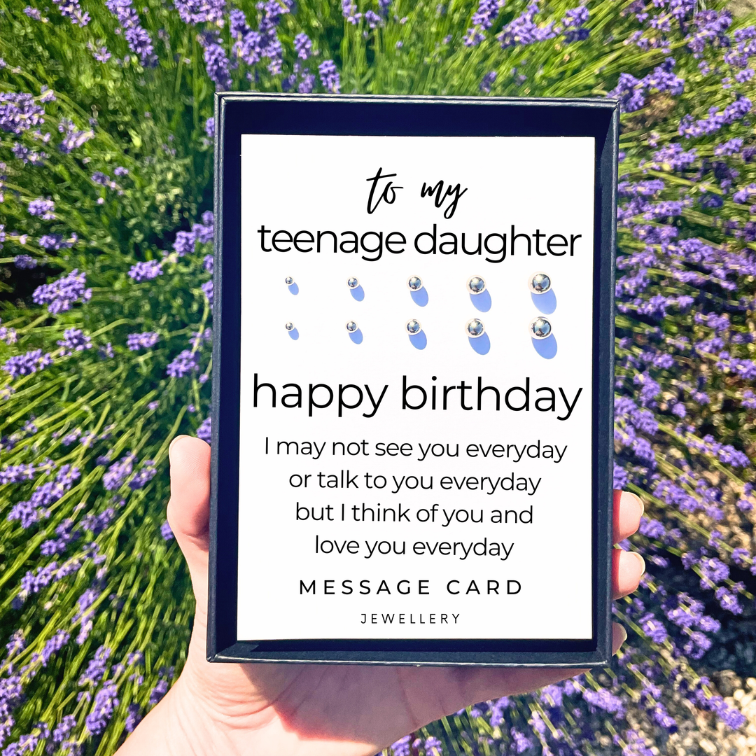 Long distance gift for her, happy birthday stud earrings