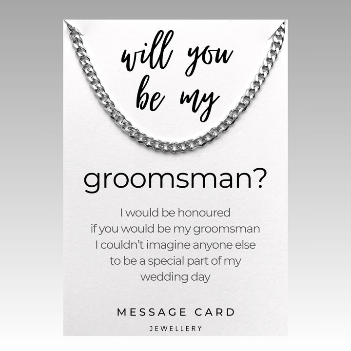 Meaningful: Groomsman - Proposal - Honoured if You Would Be My Groomsman Stainless Steel Curb Chain Necklace