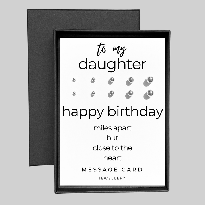 Miles apart gifts for daughter, happy birthday earrings
