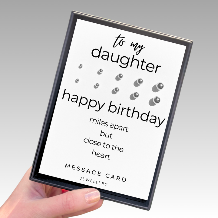 Miles apart gifts for daughter, happy birthday earrings