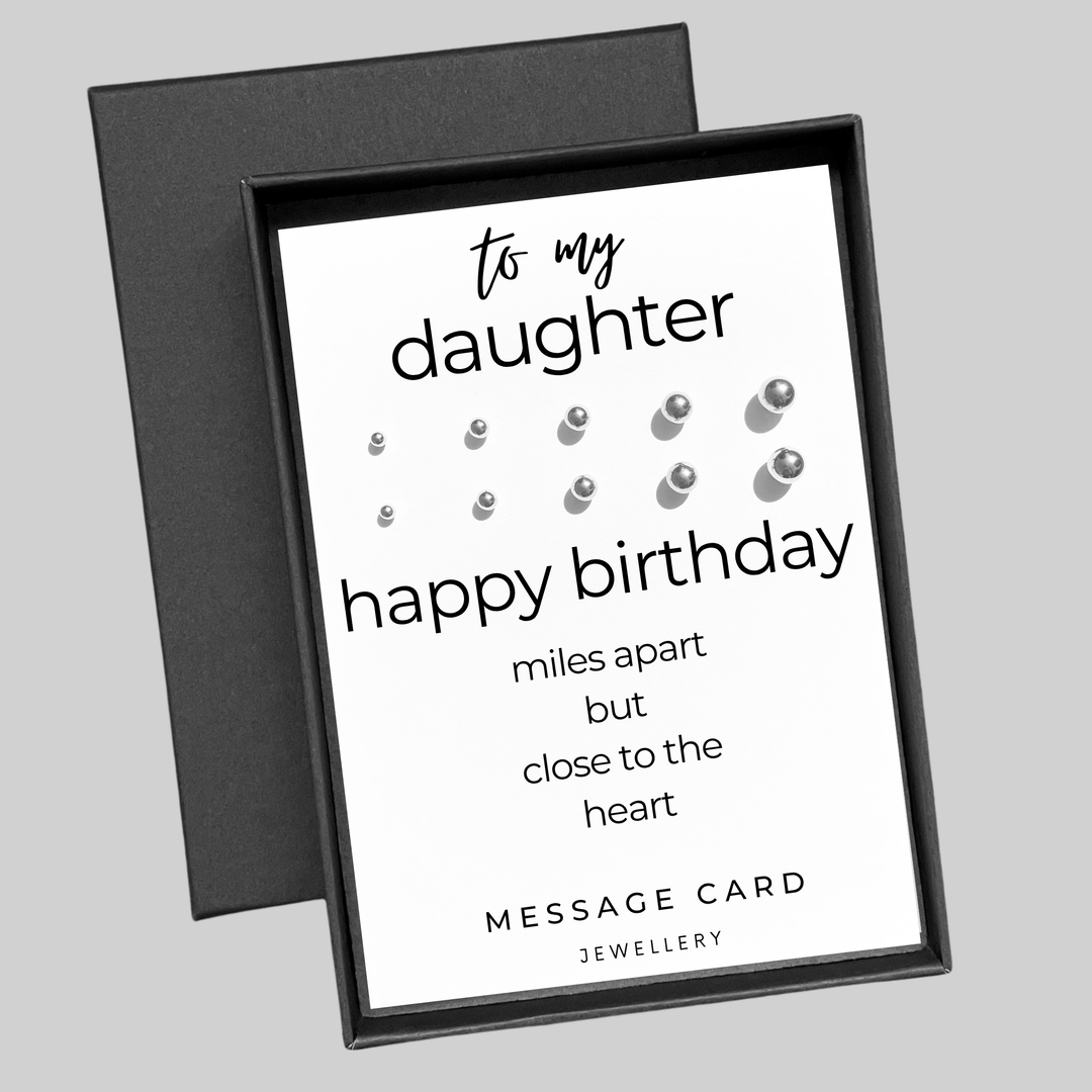 Miles apart gifts for daughter, happy birthday earrings