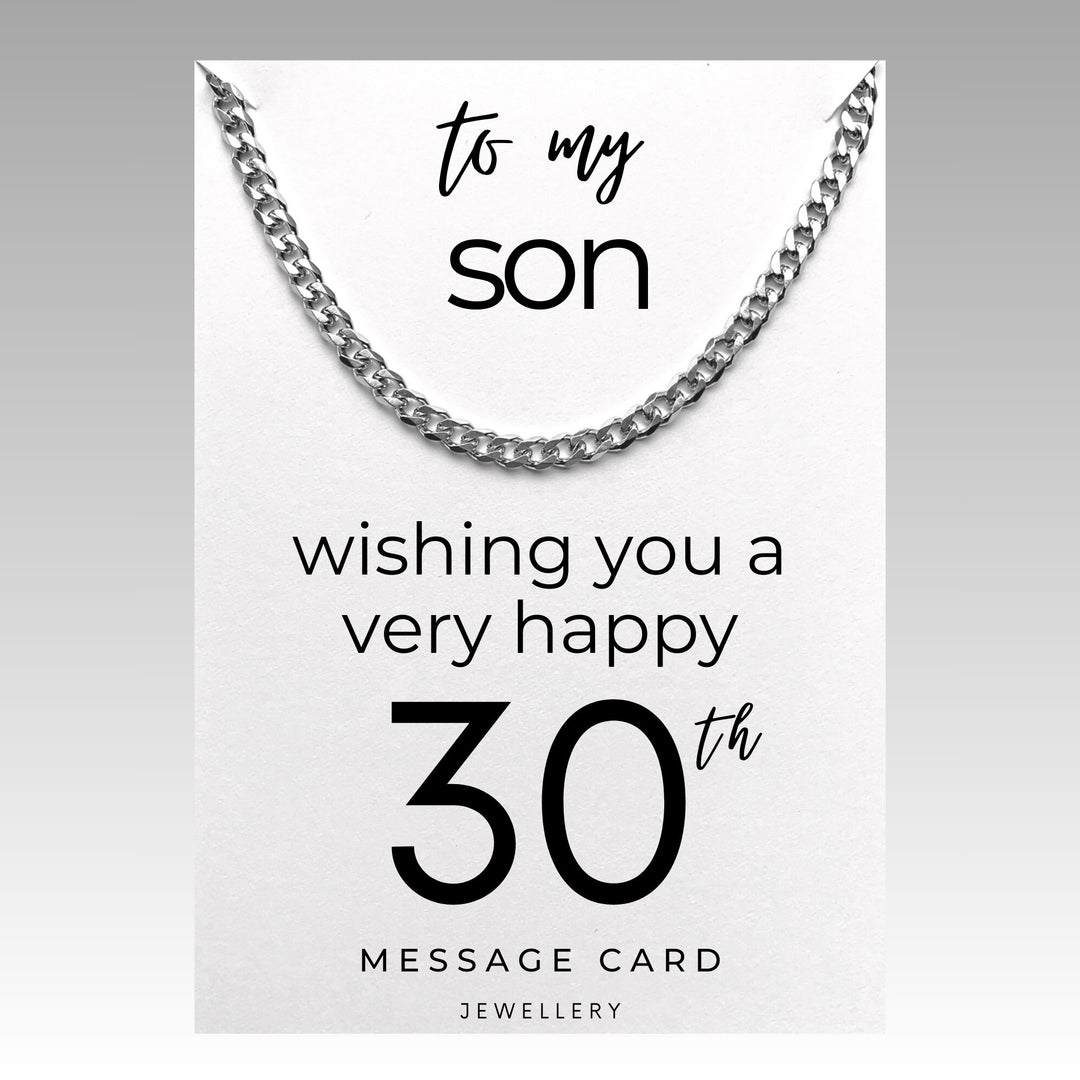 Stylish and Meaningful: Celebrate Your Son's 30th Birthday with our Chunky Stainless Steel Curb Chain Necklace