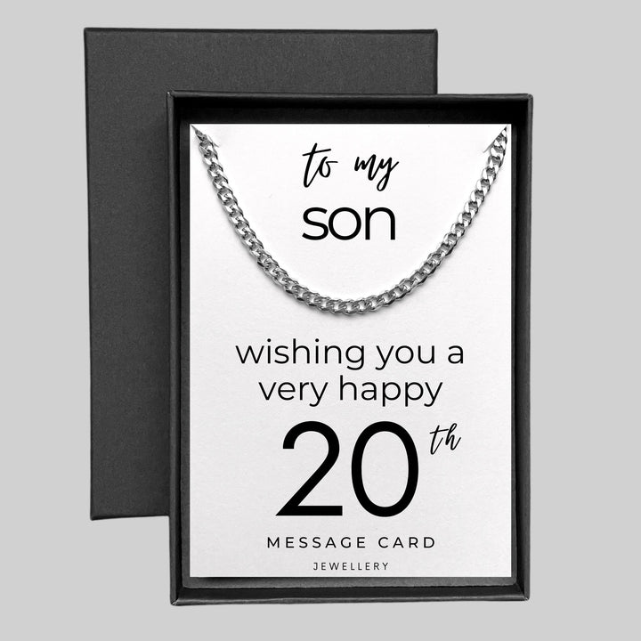 Son's 20th Birthday: Stylish Stainless Steel Curb Chain Necklace - A Timeless Gift