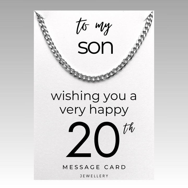 Son's 20th Birthday: Stylish Stainless Steel Curb Chain Necklace - A Timeless Gift