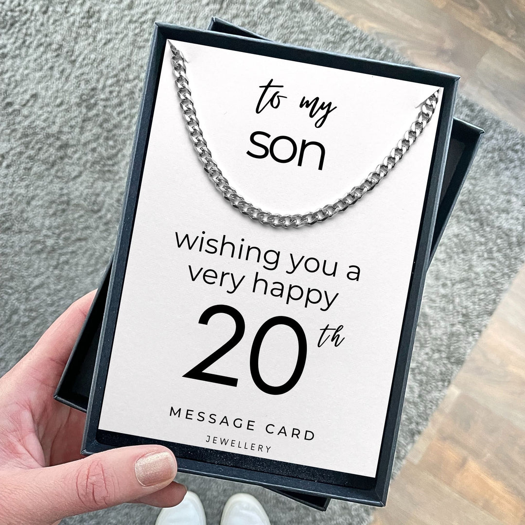Son's 20th Birthday: Stylish Stainless Steel Curb Chain Necklace - A Timeless Gift