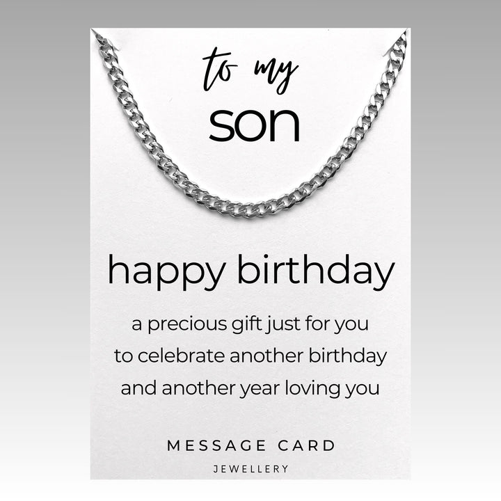 Son's Birthday - A Timeless Stainless Steel Curb Chain for a Precious Gift