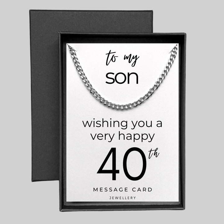 Son's Birthday - Wishing You a Happy 40th: Chunky Stainless Steel Curb Chain Necklace