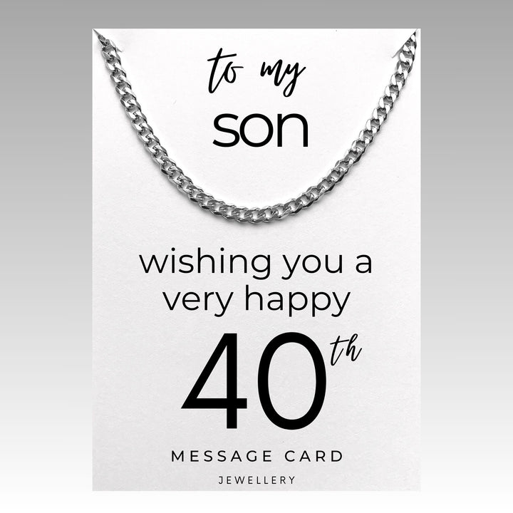 Son's Birthday - Wishing You a Happy 40th: Chunky Stainless Steel Curb Chain Necklace
