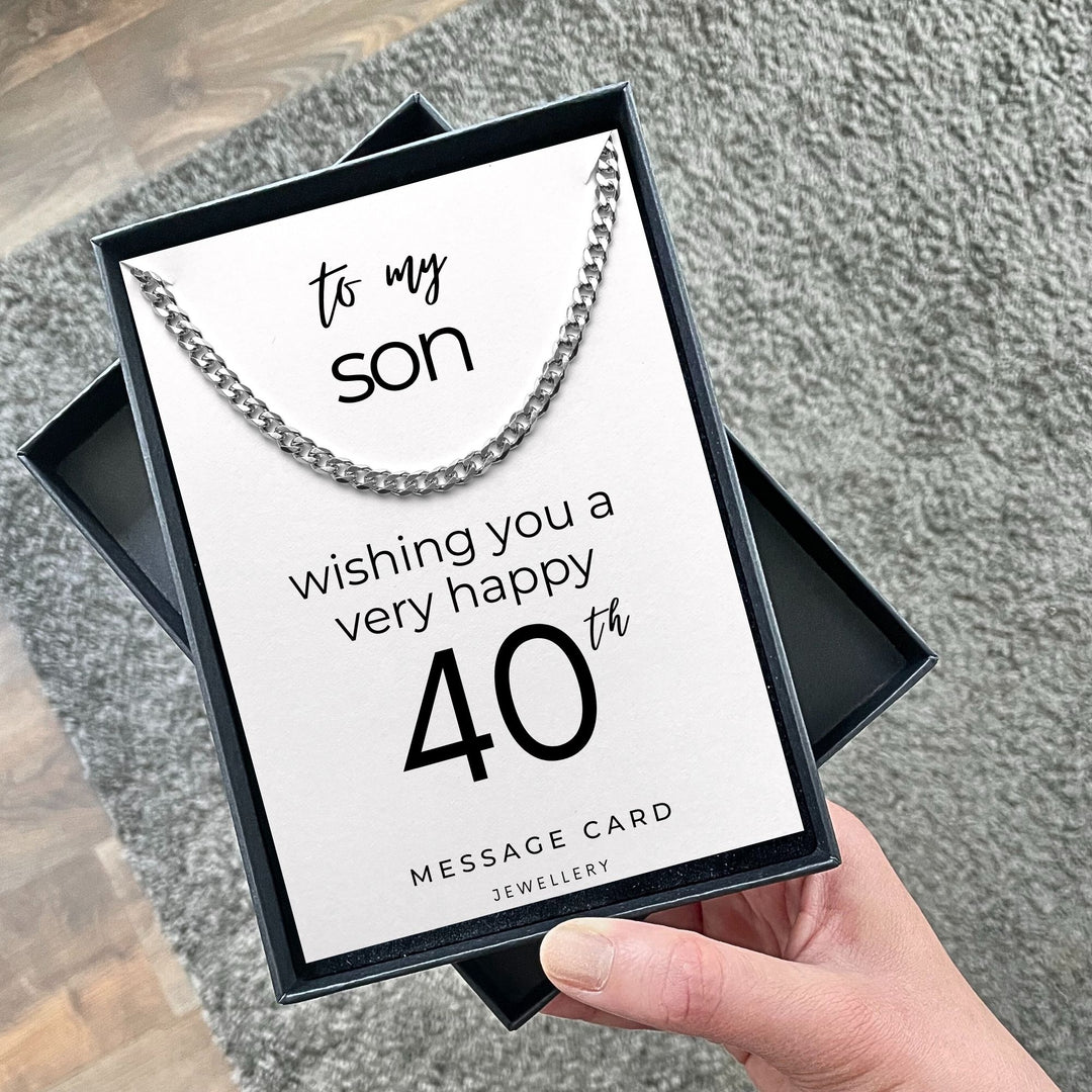 Son's Birthday - Wishing You a Happy 40th: Chunky Stainless Steel Curb Chain Necklace
