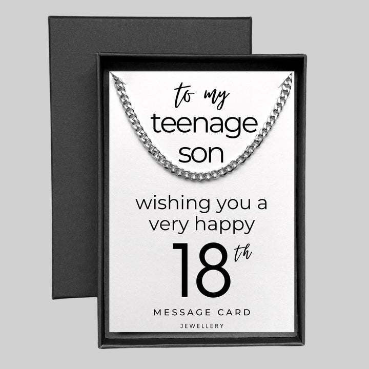 Stainless Steel Curb Chain Necklace for Teenage Boys - Perfect 18th Birthday Gift