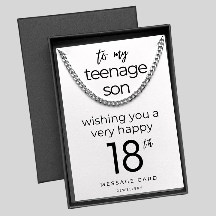 Stainless Steel Curb Chain Necklace for Teenage Boys - Perfect 18th Birthday Gift