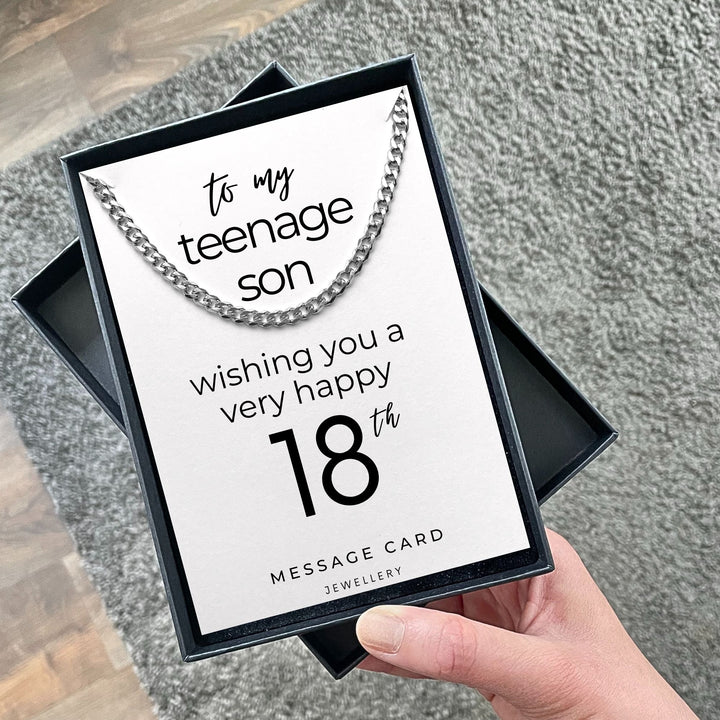 Stainless Steel Curb Chain Necklace for Teenage Boys - Perfect 18th Birthday Gift