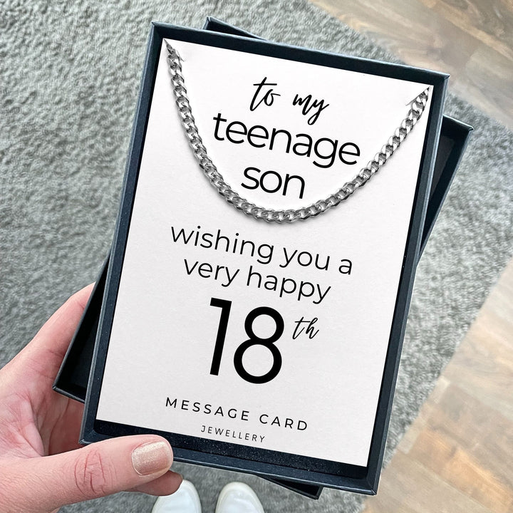 Stainless Steel Curb Chain Necklace for Teenage Boys - Perfect 18th Birthday Gift