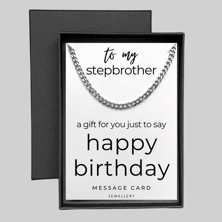 Stepbrother's Birthday - Small Gift for Stepbrother - Chunky Stainless Steel Curb Chain