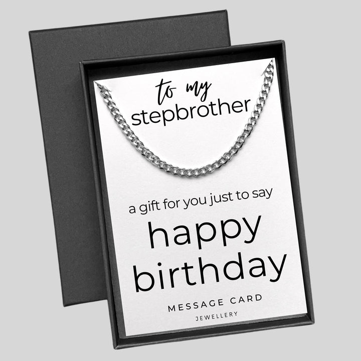 Stepbrother's Birthday - Small Gift for Stepbrother - Chunky Stainless Steel Curb Chain