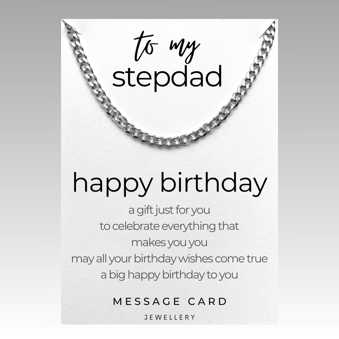 Stepdad's Birthday - May Your Wishes Come True Stainless Steel Curb Chain