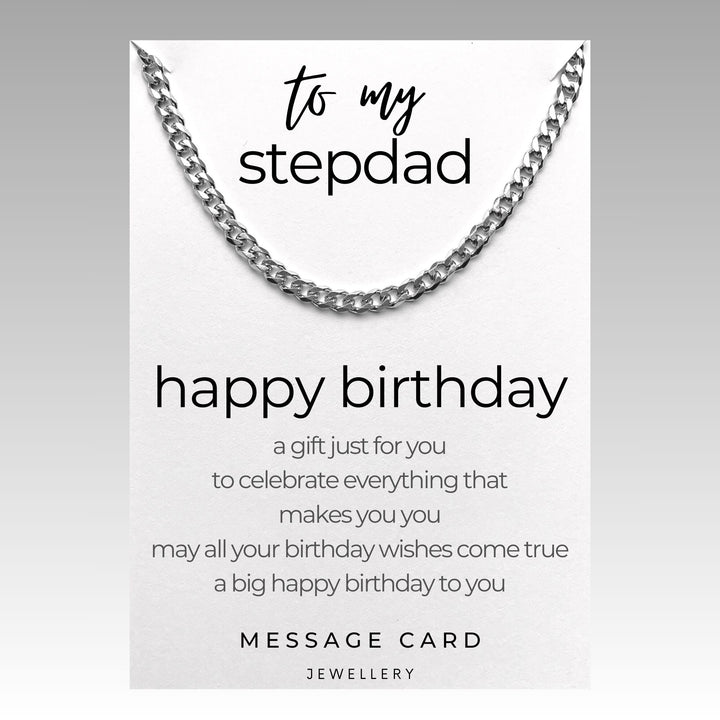 Stepdad's Birthday - May Your Wishes Come True Stainless Steel Curb Chain