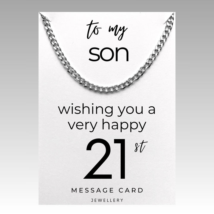 Stylish and Sentimental: Celebrate your Son's 21st Birthday with our Chunky Stainless Steel Curb Chain
