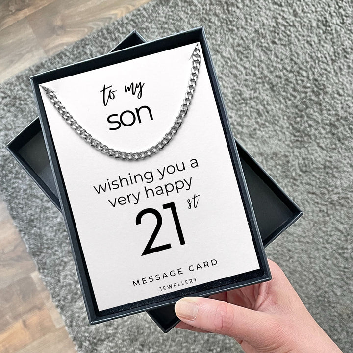 Stylish and Sentimental: Celebrate your Son's 21st Birthday with our Chunky Stainless Steel Curb Chain