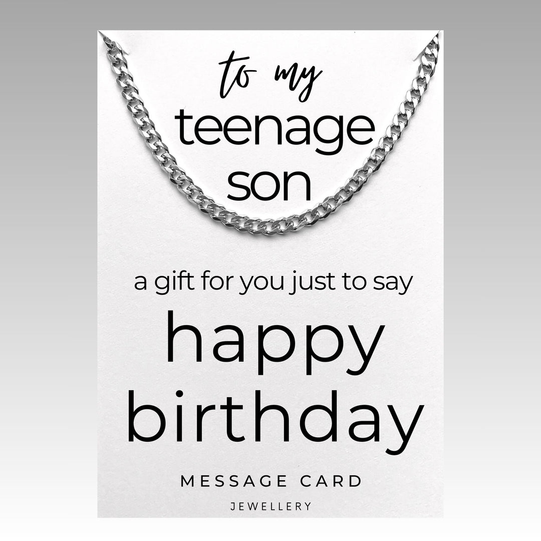 Teenage Son Birthday - Chunky Stainless Steel Curb Chain: The Perfect Gift to Celebrate Your Son's Special Day