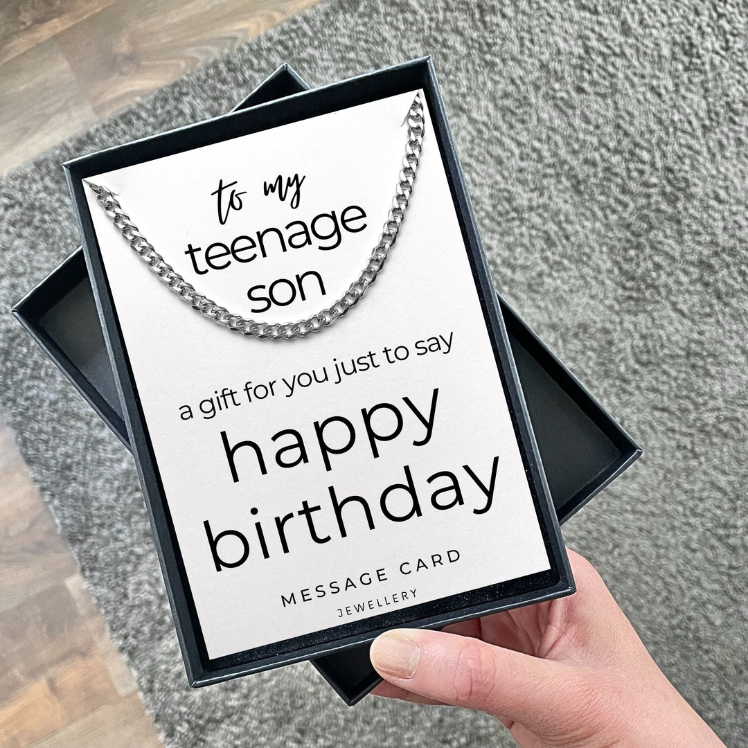 Teenage Son Birthday - Chunky Stainless Steel Curb Chain: The Perfect Gift to Celebrate Your Son's Special Day