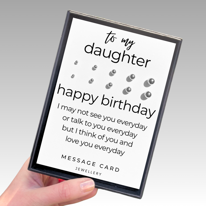 Thinking of you happy birthday, stainless steel ball stud earrings