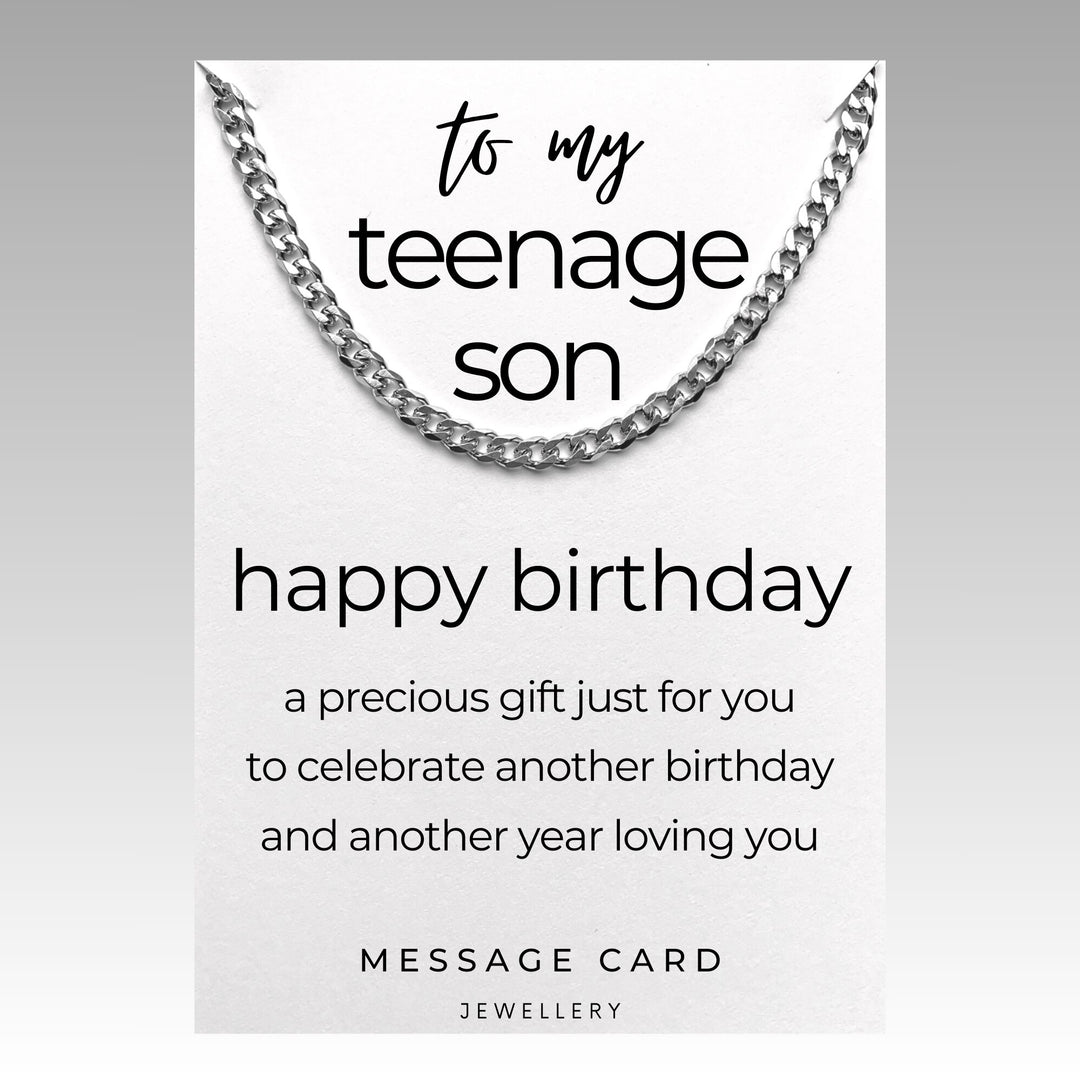 Teenage Son Birthday - Chunky Stainless Steel Curb Chain - Precious Gift to Celebrate You