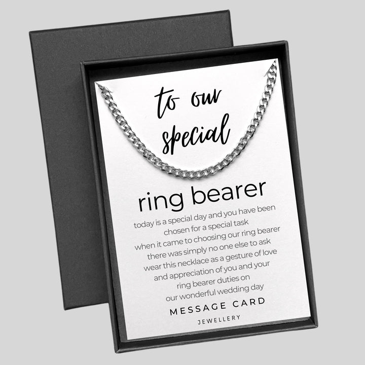 Thank You for Being Our Male Ring Bearer - Chunky Stainless Steel Curb Chain