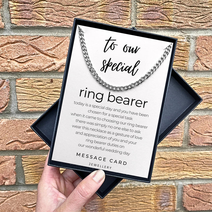 Thank You for Being Our Male Ring Bearer - Chunky Stainless Steel Curb Chain