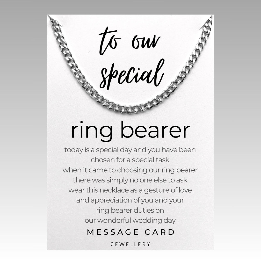 Thank You for Being Our Male Ring Bearer - Chunky Stainless Steel Curb Chain