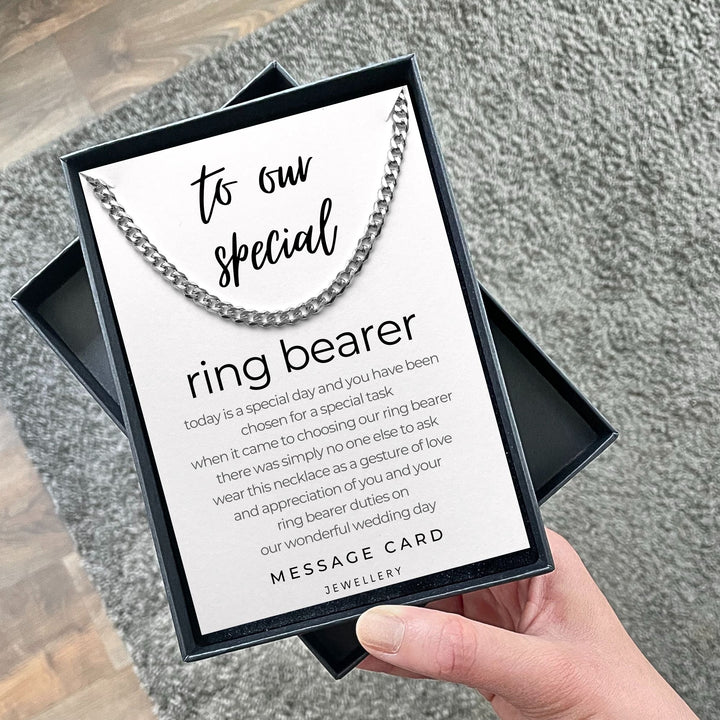 Thank You for Being Our Male Ring Bearer - Chunky Stainless Steel Curb Chain