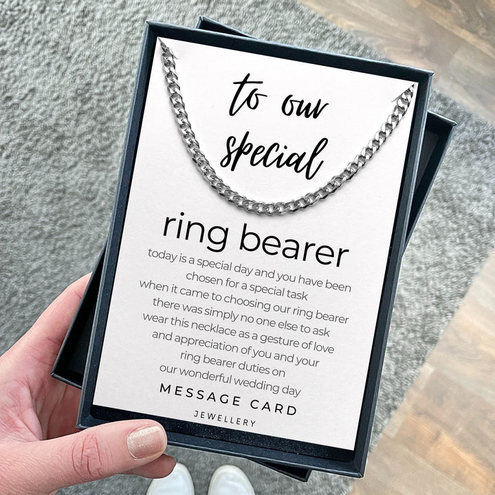 Thank You for Being Our Male Ring Bearer - Chunky Stainless Steel Curb Chain