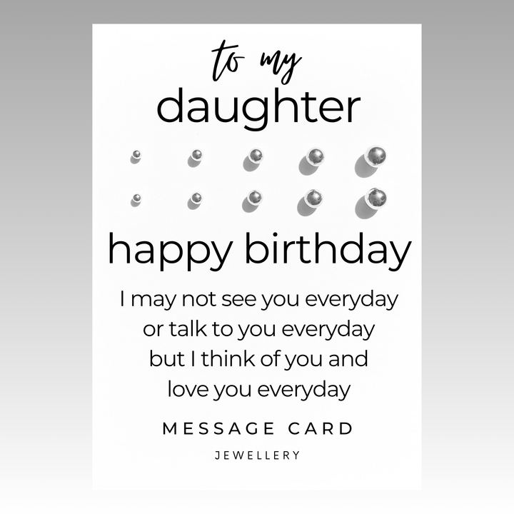 Thinking of you happy birthday, stainless steel ball stud earrings