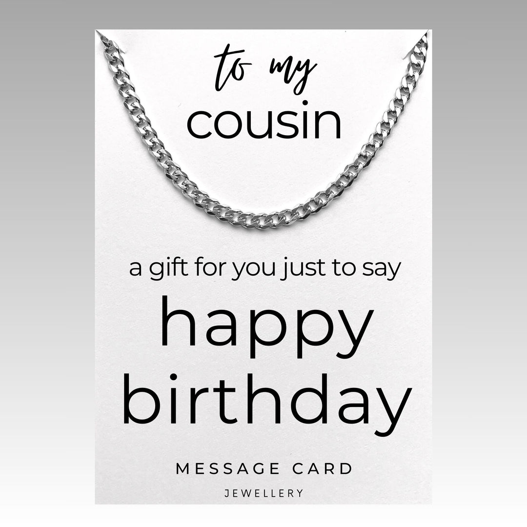 Unique Jewellery Gift for Male Cousin's Birthday - Chunky Stainless Steel Curb Chain