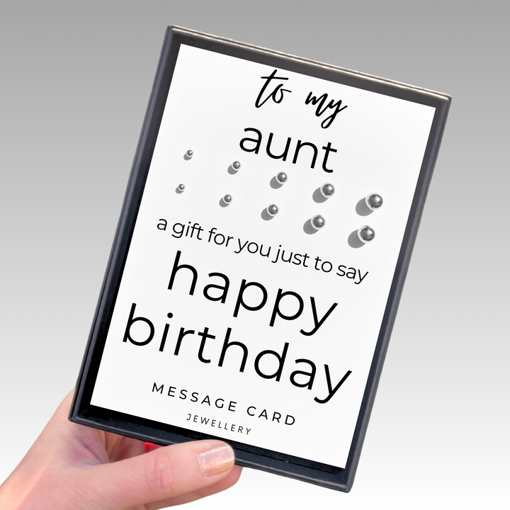 auntie earrings, stainless steel ball stud earrings