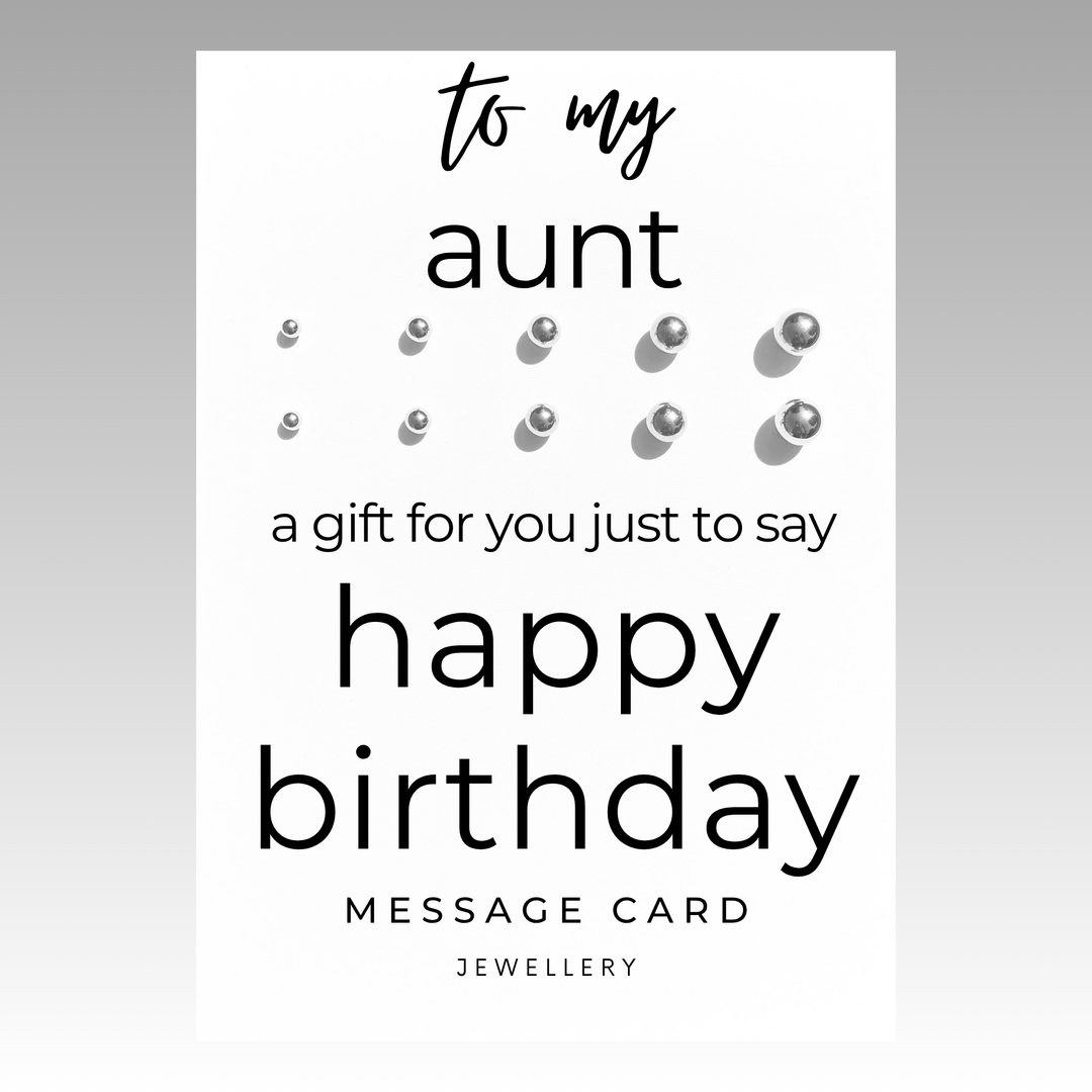 auntie earrings, stainless steel ball stud earrings