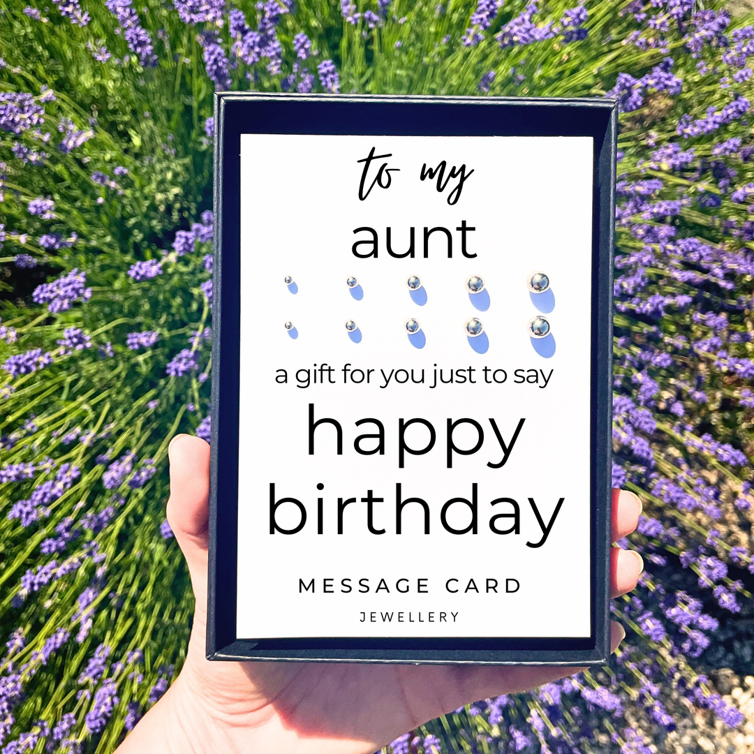 auntie earrings, stainless steel ball stud earrings