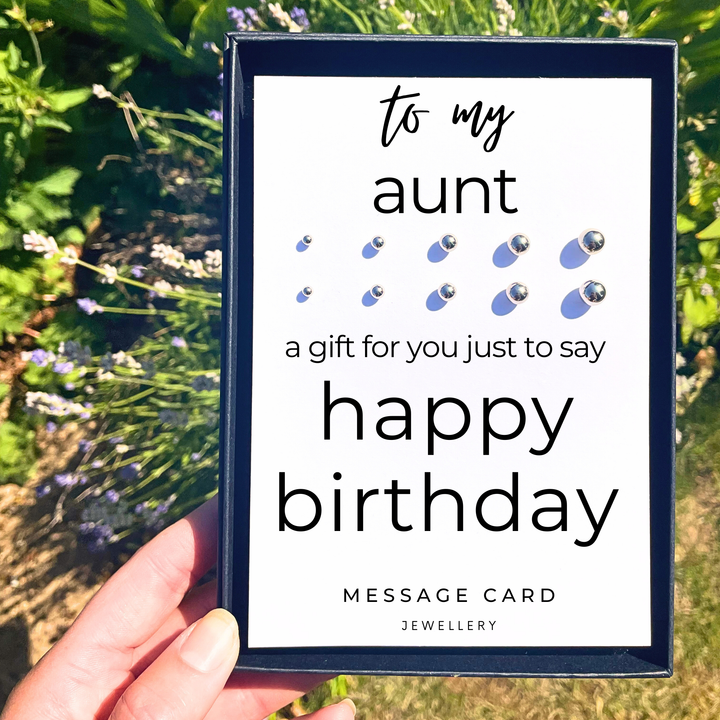 auntie earrings, stainless steel ball stud earrings