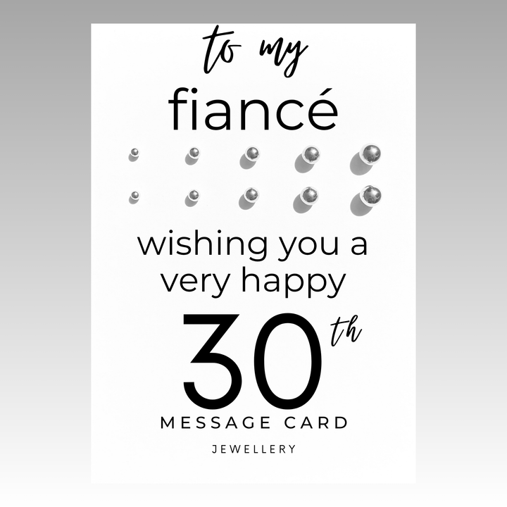 fiancé 30th birthday card, earrings gift set