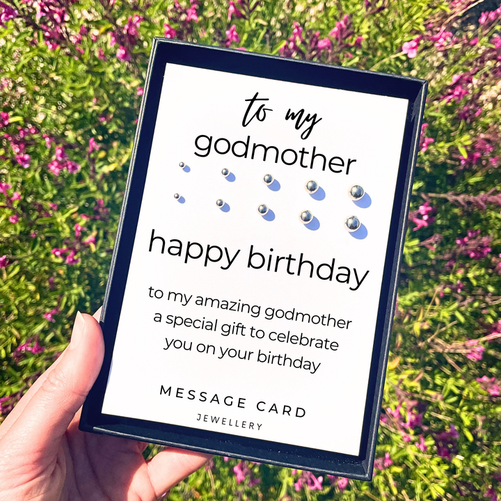 godmother jewellery gifts, stainless steel earring set