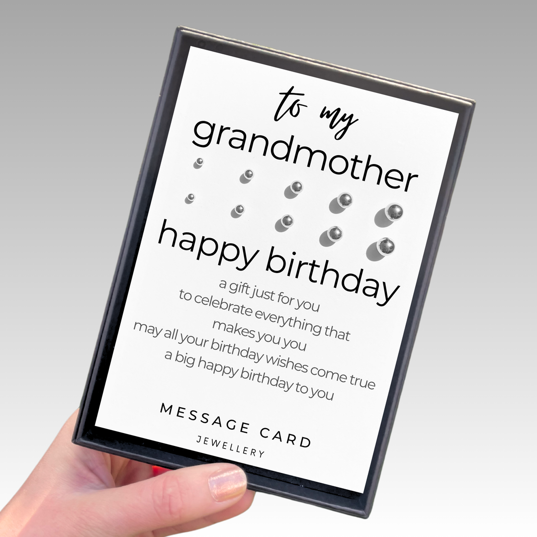 grandmother birthday message, stainless steel ball stud earrings