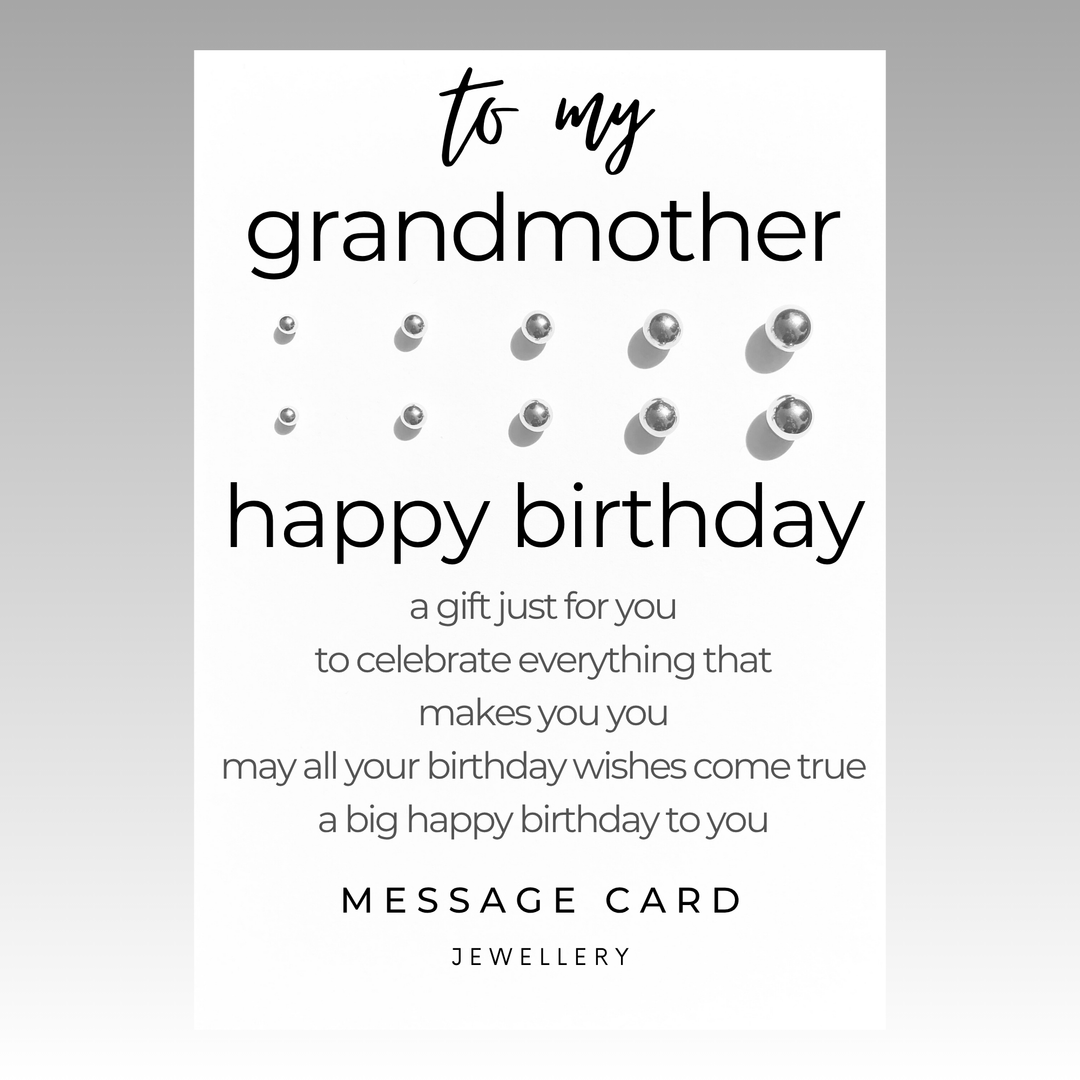 grandmother birthday message, stainless steel ball stud earrings