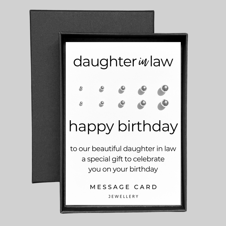 message for daughter in law, stainless steel ball stud earrings