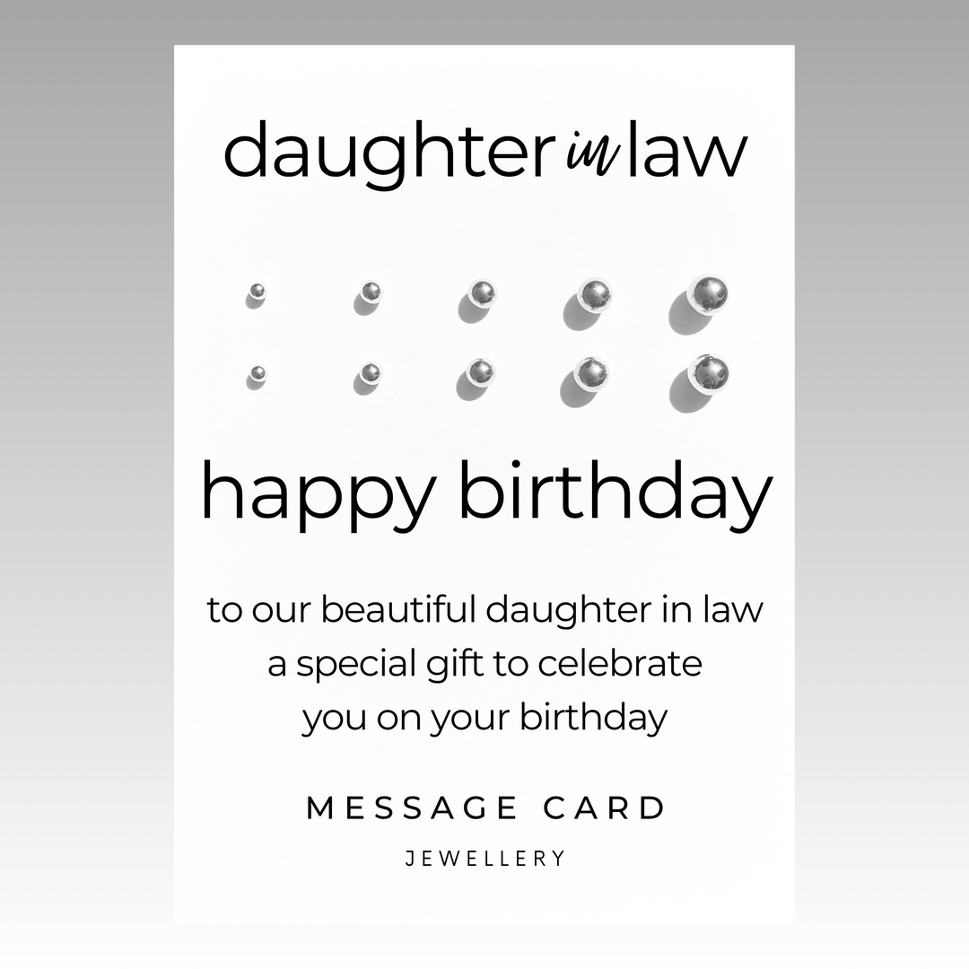 message for daughter in law, stainless steel ball stud earrings