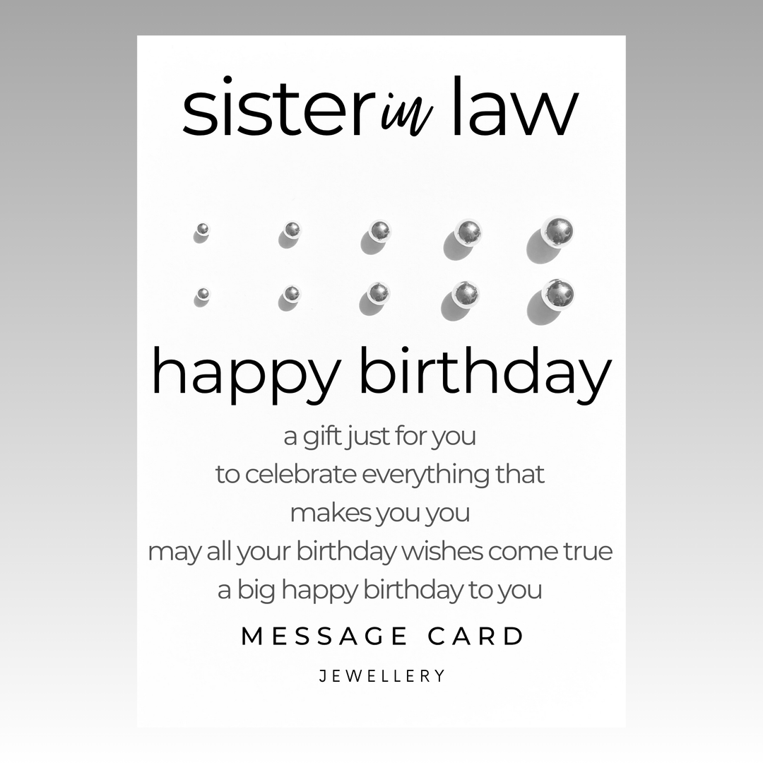 sister in law jewellery, stainless steel ball stud earrings