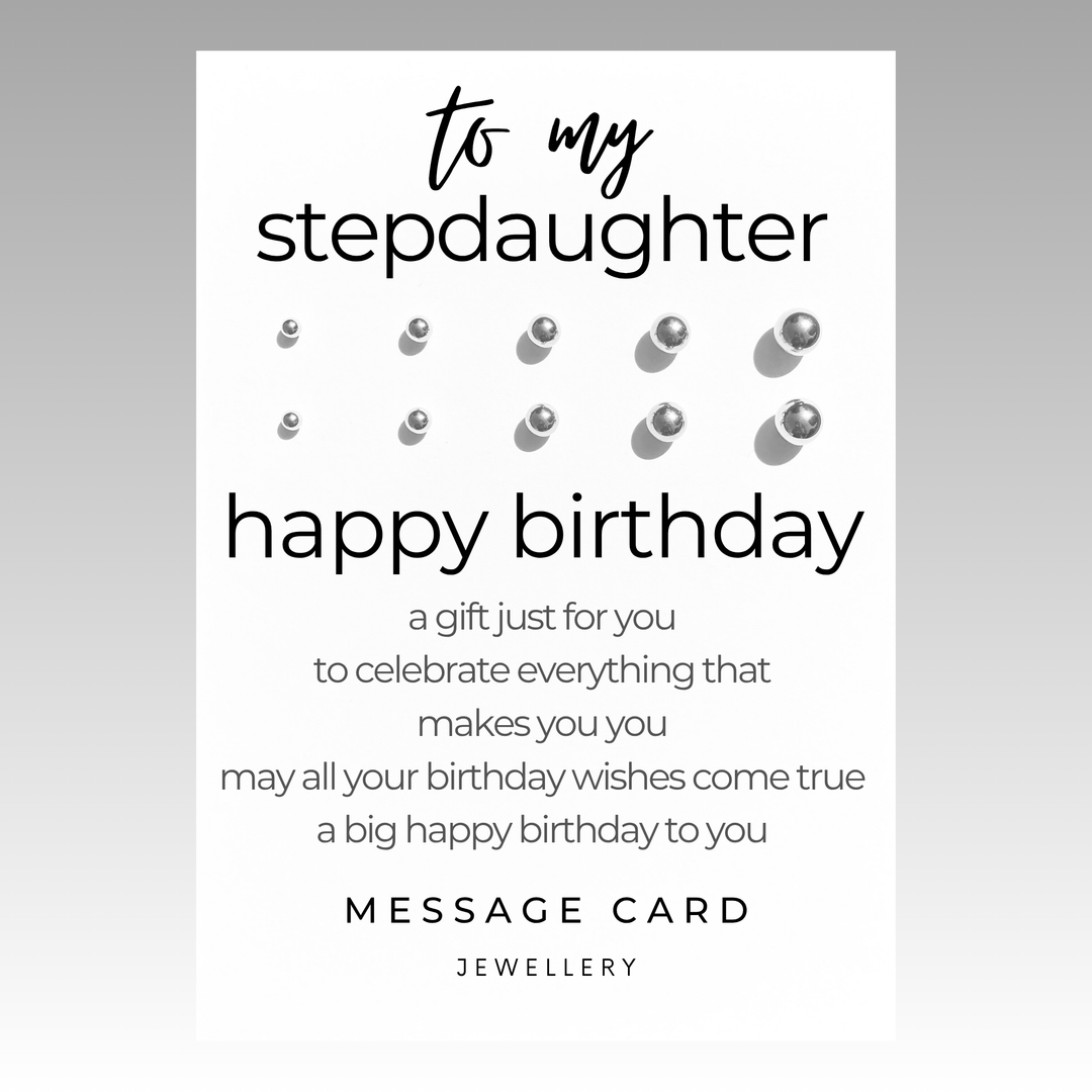 step daughter birthday message, earrings gift set